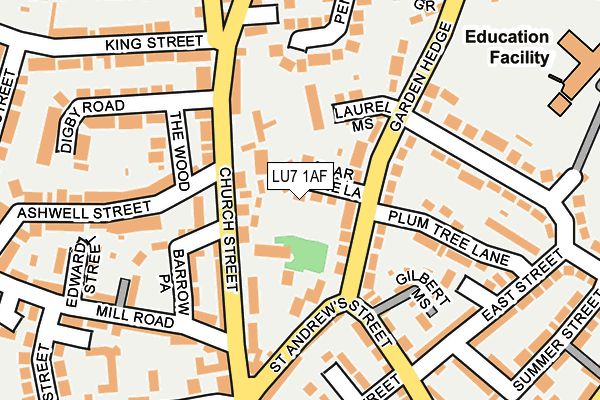 LU7 1AF map - OS OpenMap – Local (Ordnance Survey)