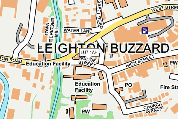 LU7 1AH map - OS OpenMap – Local (Ordnance Survey)