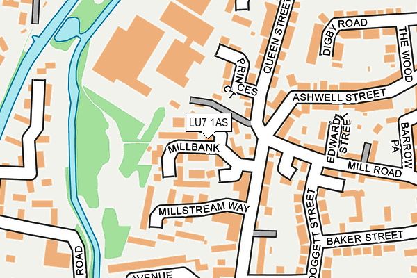 LU7 1AS map - OS OpenMap – Local (Ordnance Survey)