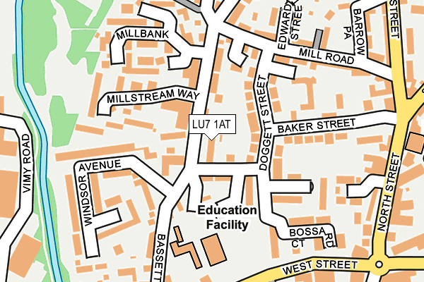 LU7 1AT map - OS OpenMap – Local (Ordnance Survey)