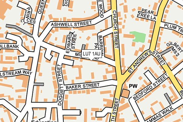 LU7 1AU map - OS OpenMap – Local (Ordnance Survey)