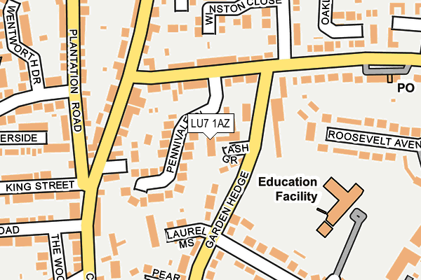 LU7 1AZ map - OS OpenMap – Local (Ordnance Survey)