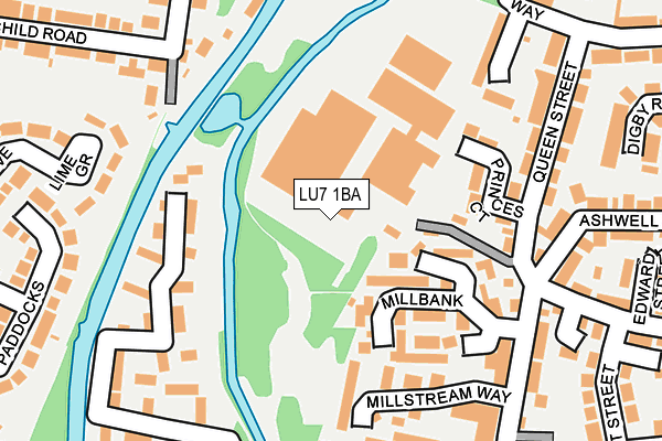 LU7 1BA map - OS OpenMap – Local (Ordnance Survey)