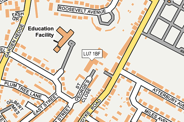 LU7 1BF map - OS OpenMap – Local (Ordnance Survey)