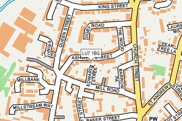 LU7 1BG map - OS OpenMap – Local (Ordnance Survey)