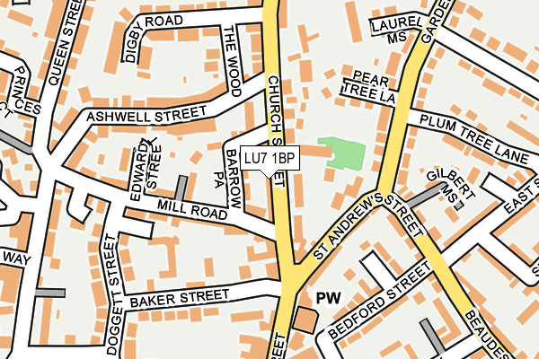 LU7 1BP map - OS OpenMap – Local (Ordnance Survey)