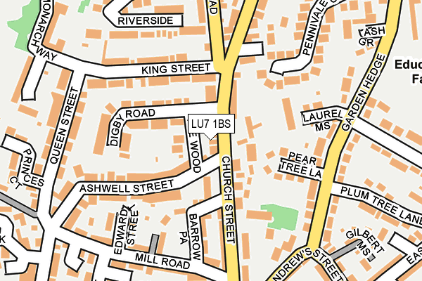 LU7 1BS map - OS OpenMap – Local (Ordnance Survey)