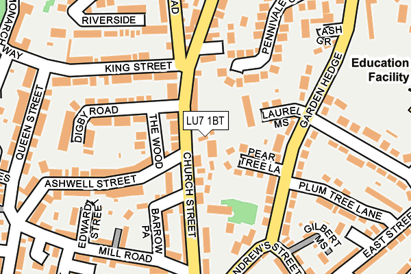 LU7 1BT map - OS OpenMap – Local (Ordnance Survey)