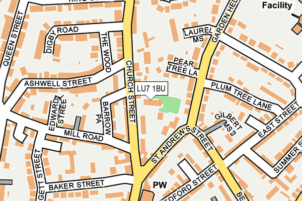 LU7 1BU map - OS OpenMap – Local (Ordnance Survey)