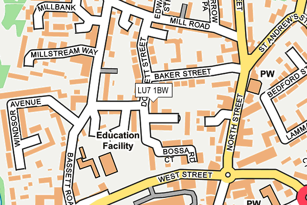 LU7 1BW map - OS OpenMap – Local (Ordnance Survey)