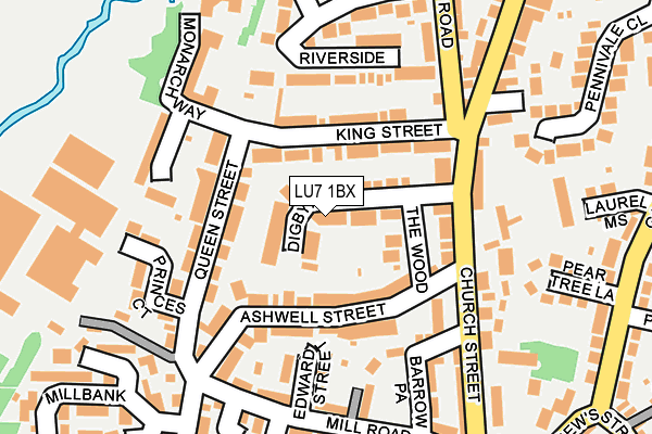 LU7 1BX map - OS OpenMap – Local (Ordnance Survey)