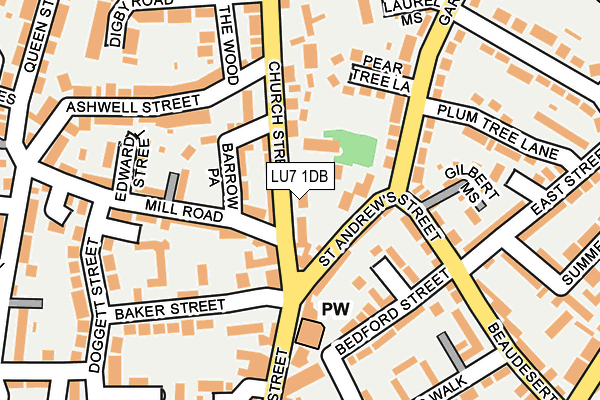 LU7 1DB map - OS OpenMap – Local (Ordnance Survey)