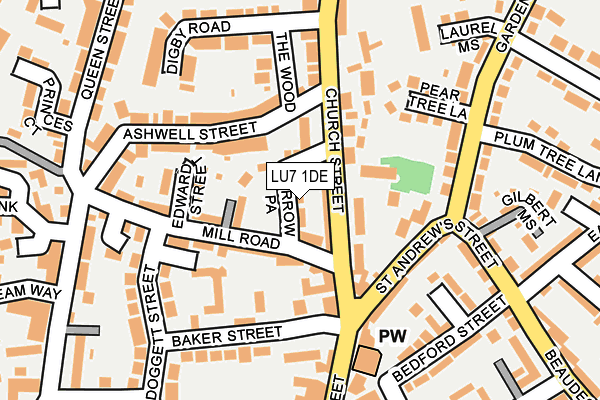 LU7 1DE map - OS OpenMap – Local (Ordnance Survey)