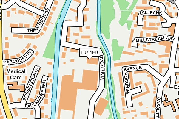 LU7 1ED map - OS OpenMap – Local (Ordnance Survey)