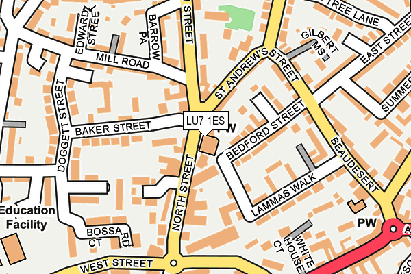 LU7 1ES map - OS OpenMap – Local (Ordnance Survey)