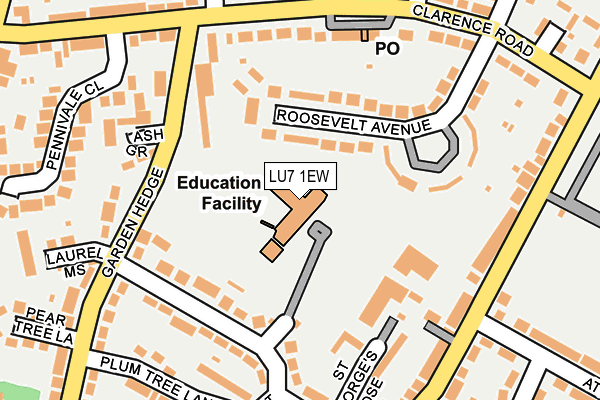 LU7 1EW map - OS OpenMap – Local (Ordnance Survey)