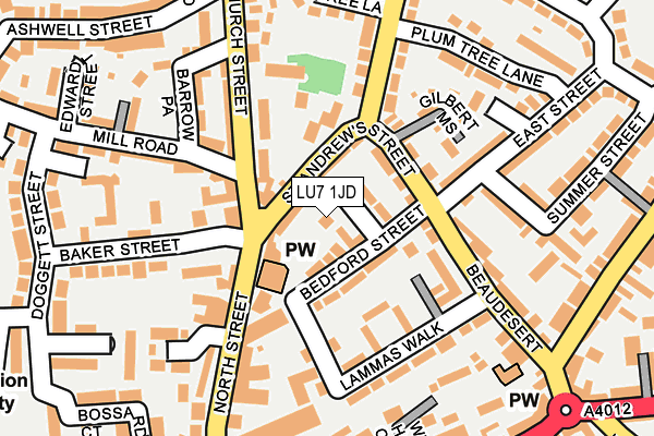 LU7 1JD map - OS OpenMap – Local (Ordnance Survey)