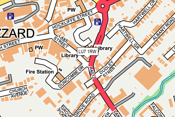 LU7 1RW map - OS OpenMap – Local (Ordnance Survey)