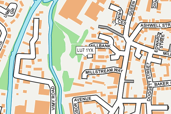 LU7 1YX map - OS OpenMap – Local (Ordnance Survey)