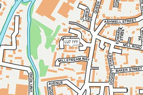 LU7 1YY map - OS OpenMap – Local (Ordnance Survey)
