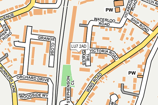 LU7 2AD map - OS OpenMap – Local (Ordnance Survey)