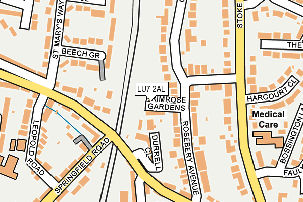 LU7 2AL map - OS OpenMap – Local (Ordnance Survey)