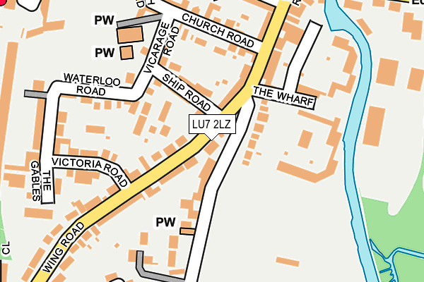 LU7 2LZ map - OS OpenMap – Local (Ordnance Survey)
