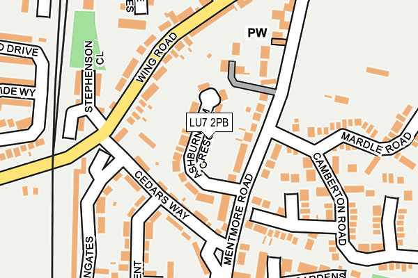 LU7 2PB map - OS OpenMap – Local (Ordnance Survey)