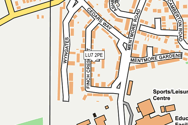 LU7 2PE map - OS OpenMap – Local (Ordnance Survey)