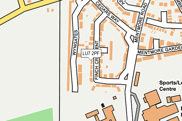 LU7 2PF map - OS OpenMap – Local (Ordnance Survey)