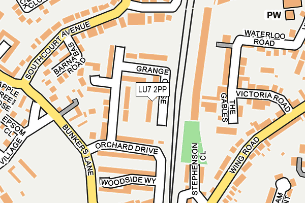 LU7 2PP map - OS OpenMap – Local (Ordnance Survey)