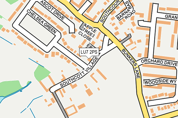LU7 2PS map - OS OpenMap – Local (Ordnance Survey)