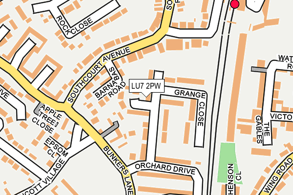 LU7 2PW map - OS OpenMap – Local (Ordnance Survey)