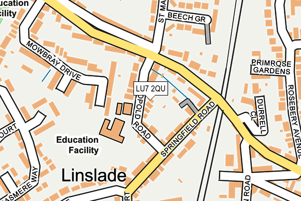 LU7 2QU map - OS OpenMap – Local (Ordnance Survey)