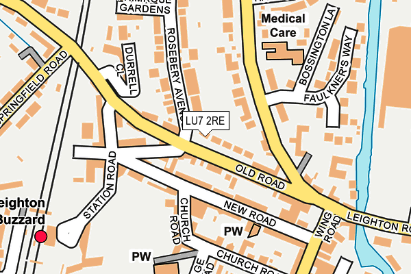LU7 2RE map - OS OpenMap – Local (Ordnance Survey)