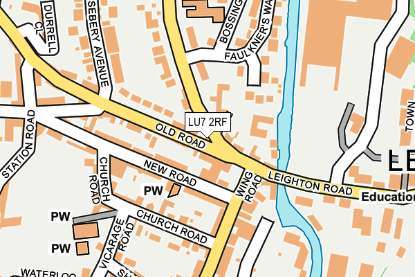 LU7 2RF map - OS OpenMap – Local (Ordnance Survey)