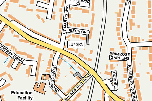 LU7 2RN map - OS OpenMap – Local (Ordnance Survey)