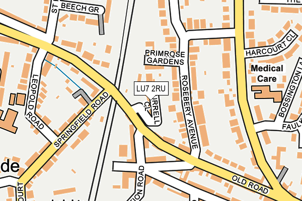LU7 2RU map - OS OpenMap – Local (Ordnance Survey)