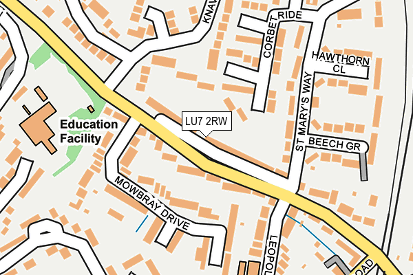 LU7 2RW map - OS OpenMap – Local (Ordnance Survey)