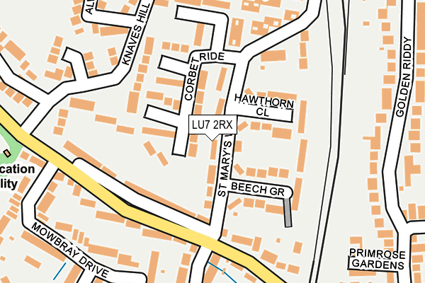 LU7 2RX map - OS OpenMap – Local (Ordnance Survey)