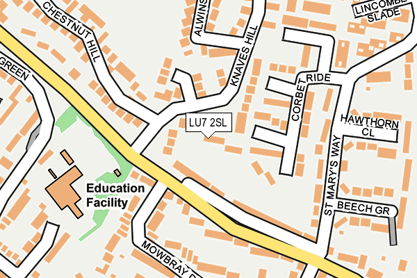 LU7 2SL map - OS OpenMap – Local (Ordnance Survey)