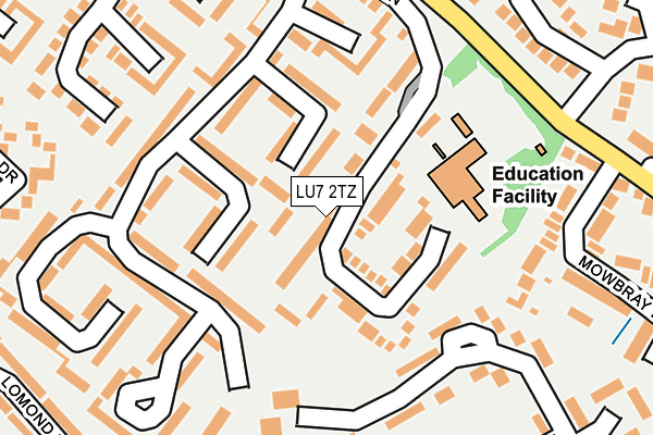 LU7 2TZ map - OS OpenMap – Local (Ordnance Survey)