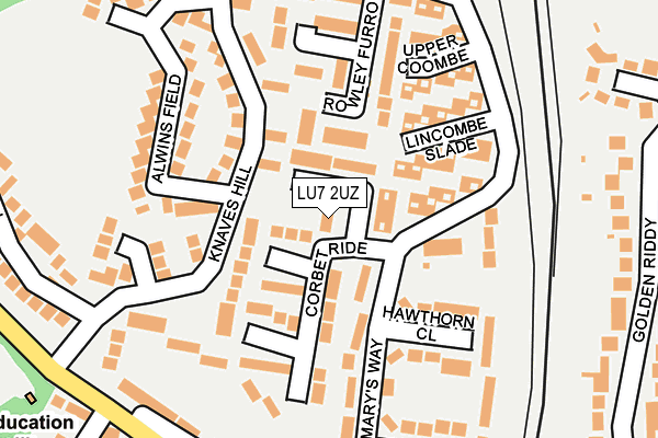 LU7 2UZ map - OS OpenMap – Local (Ordnance Survey)