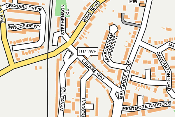 LU7 2WE map - OS OpenMap – Local (Ordnance Survey)