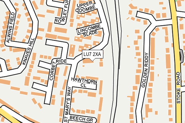 LU7 2XA map - OS OpenMap – Local (Ordnance Survey)