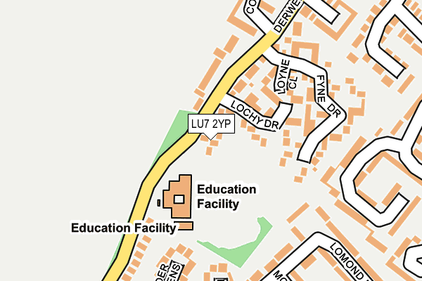 LU7 2YP map - OS OpenMap – Local (Ordnance Survey)