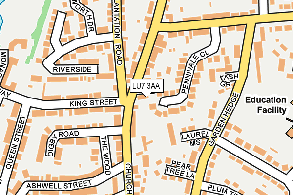 LU7 3AA map - OS OpenMap – Local (Ordnance Survey)