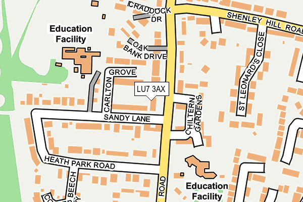 LU7 3AX map - OS OpenMap – Local (Ordnance Survey)