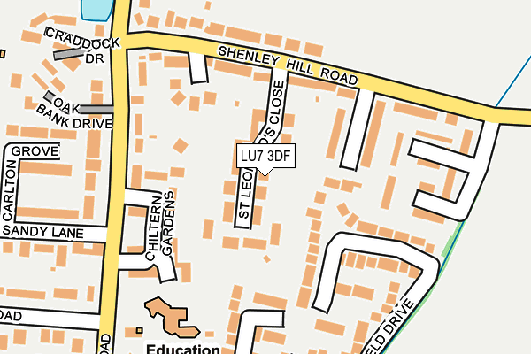 LU7 3DF map - OS OpenMap – Local (Ordnance Survey)