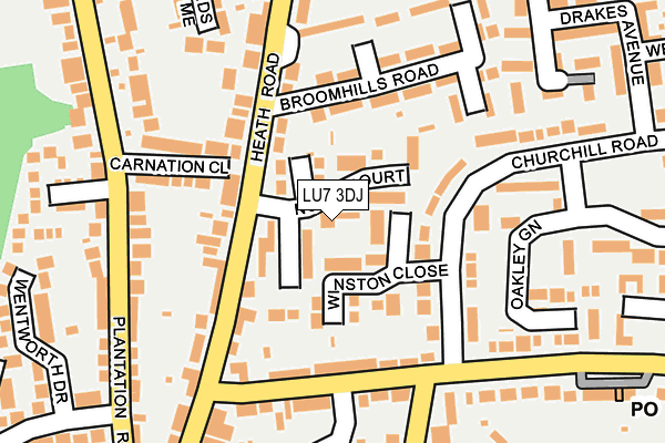 LU7 3DJ map - OS OpenMap – Local (Ordnance Survey)